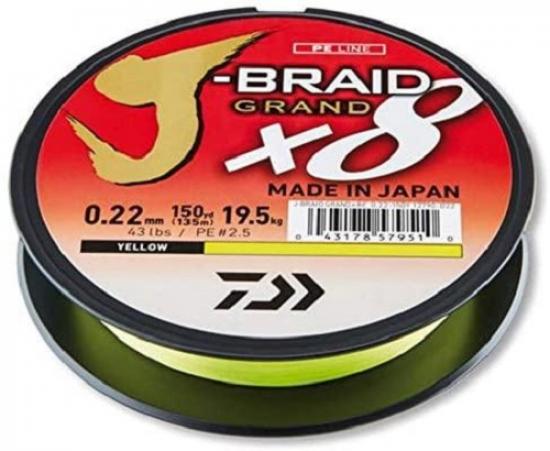Daiwa J-Braid 135m Gelb
